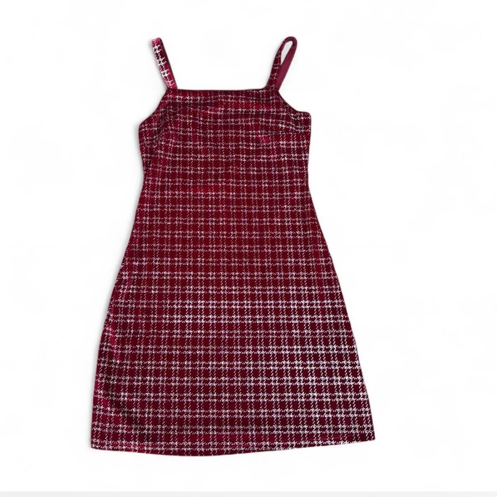 Altar'd State Burgundy Plaid Mini Dress
